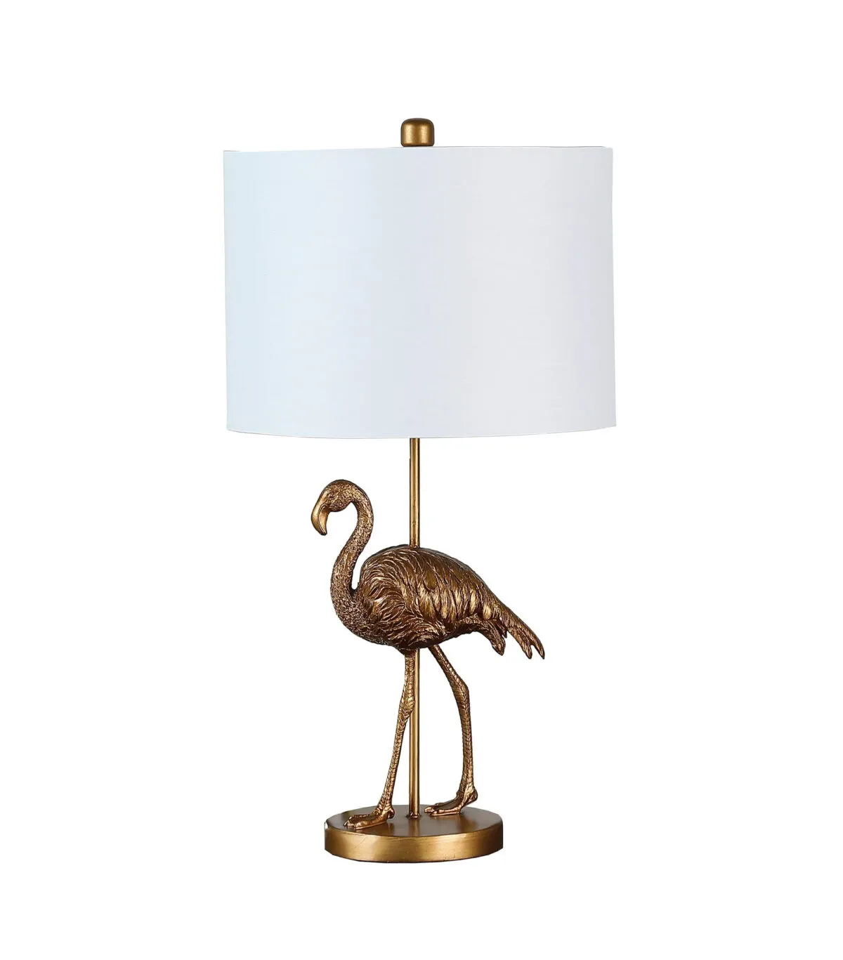 26" Antiqued Gold Resin Flamingo Table Lamp - Image 2