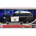 2022 Ford Police Interceptor Utility "California Highway Patrol" Black and White 1/24 Diecast Model Car by Motormax