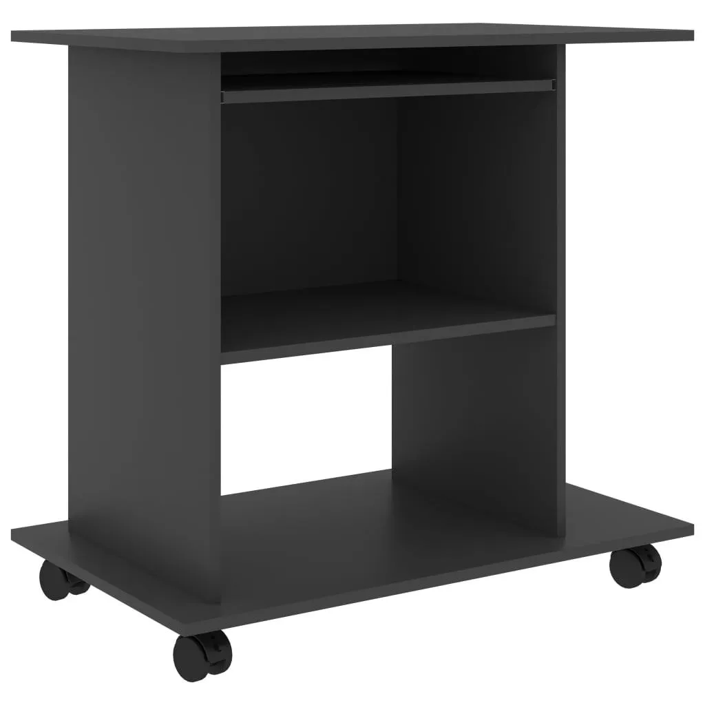 Computer Desk Gray 31.5"x19.7"x29.5" Engineered Wood - Image 2