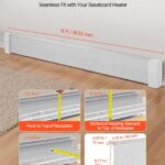 Baseboard Heater Covers, Premium Series 6 ft Standard Electric Heating Unit Front Cover for Home Improvement, Heavy-duty Steel, Easy Installation for Bedroom Replacing Old Cover, White