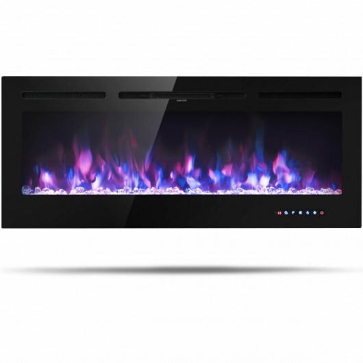 EP24727US-3.jpg 50 Inch Recessed Electric Insert Wall Mounted Fireplace with Adjustable Brightness - Image 1