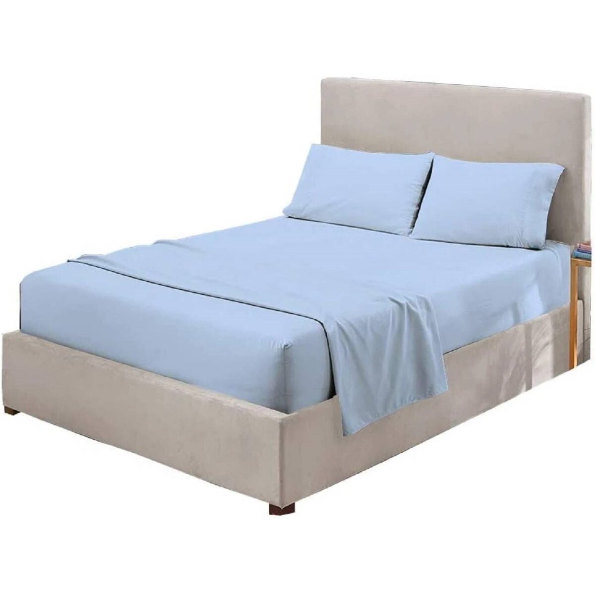 Full Blue 100-Percent Egyptian Cotton 1000 Thread Count 4-Piece Sheet Set - Image 2