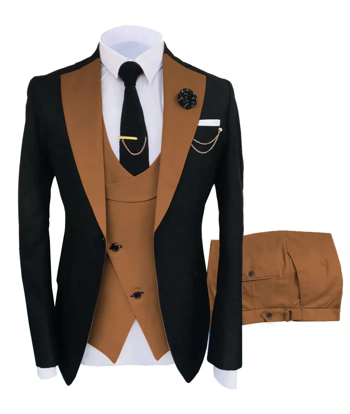 Color: green, Size: 5XL - New Costume Homme Popular Clothing Luxury Party Stage Men's Suit Groomsmen Regular Fit Tuxedo 3 Peice Set Jacket+Trousers+Vest - Image 6