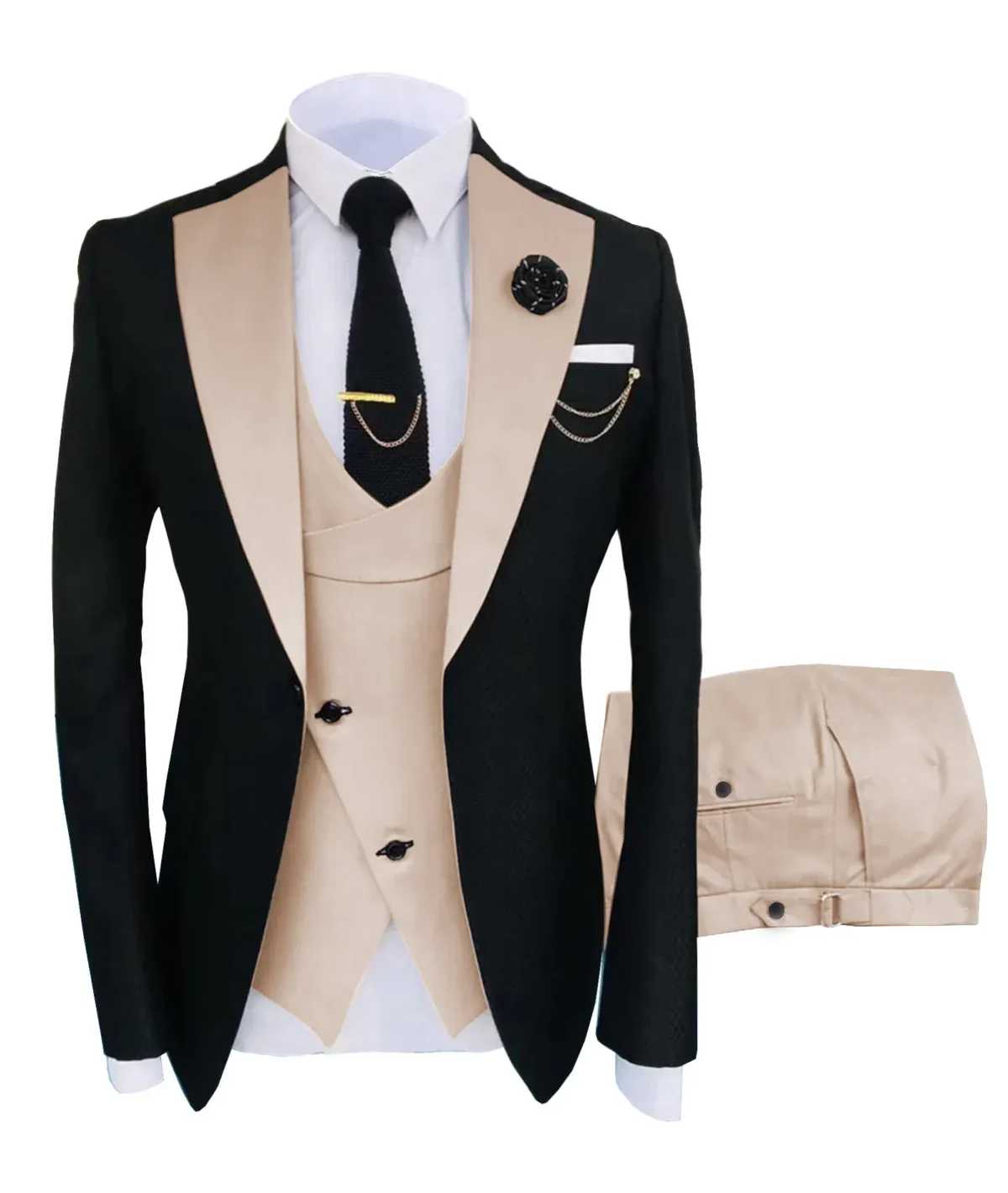 Color: green, Size: 5XL - New Costume Homme Popular Clothing Luxury Party Stage Men's Suit Groomsmen Regular Fit Tuxedo 3 Peice Set Jacket+Trousers+Vest - Image 3