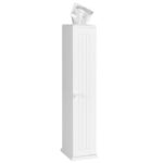 Free Standing Toilet Paper Holder with 4 Shelves and Top Slot for Bathroom-White
