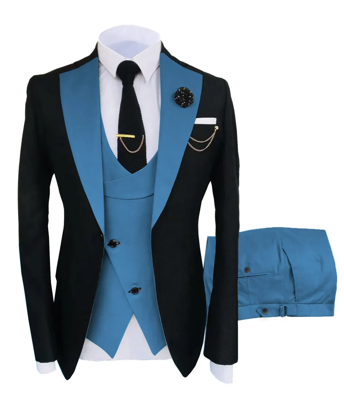 Color: green, Size: 5XL - New Costume Homme Popular Clothing Luxury Party Stage Men's Suit Groomsmen Regular Fit Tuxedo 3 Peice Set Jacket+Trousers+Vest - Image 5
