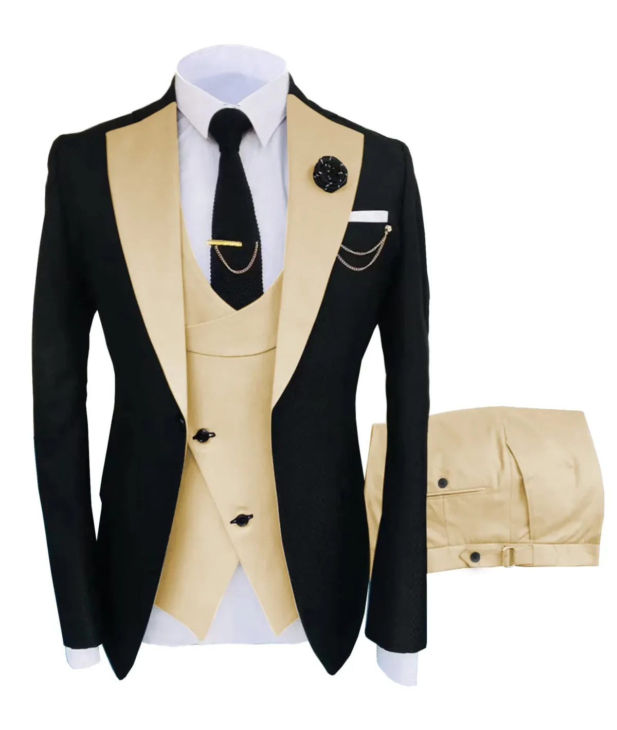 Color: green, Size: 5XL - New Costume Homme Popular Clothing Luxury Party Stage Men's Suit Groomsmen Regular Fit Tuxedo 3 Peice Set Jacket+Trousers+Vest - Image 4
