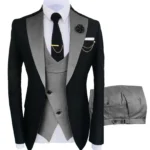 Color: GRAY, Size: 4XL - New Costume Homme Popular Clothing Luxury Party Stage Men's Suit Groomsmen Regular Fit Tuxedo 3 Peice Set Jacket+Trousers+Vest