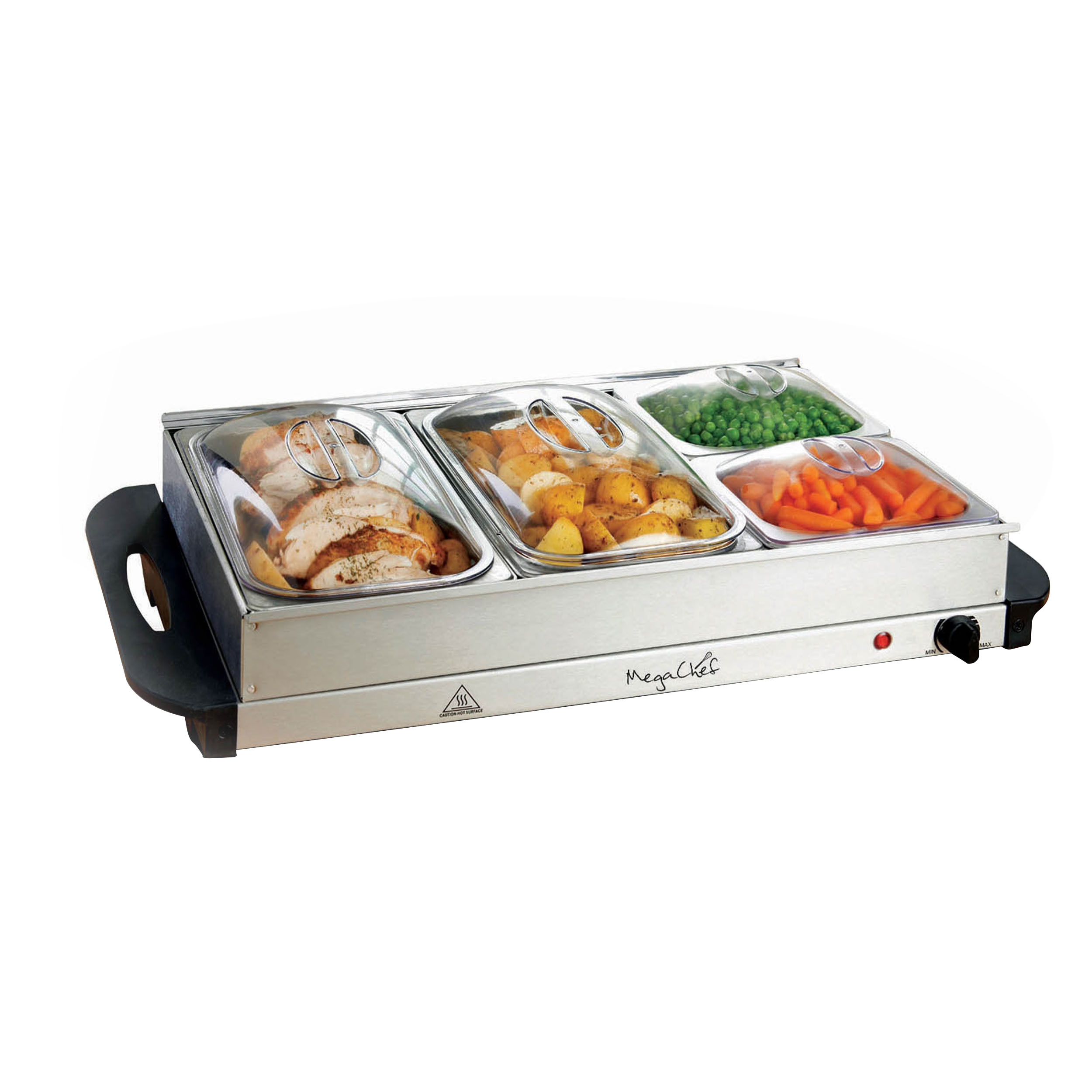 MC-9003C.jpg MegaChef Buffet Server & Food Warmer With 4 Removable Sectional Trays , Heated Warming Tray and Removable Tray Frame - Image 1