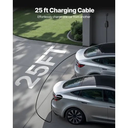Level 2 Tesla Charger, 40 Amp Adjustable Current, 240V Portable Home Electric Car EV Charger with 25 ft Charging Cable, NEMA 14-50P Plug, LCD Display, NACS Connector, for Tesla Model Y/X/3/S - Image 3