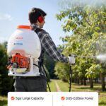 Gas Powered Backpack Sprayer, 26.5CC 0.9HP Engine, Garden Sprayer with 5 Gallon Tank, Large Area Coverage, Lawn Spraying Machine with 24 in Wand & Nozzles for Efficient Gardening & Farming