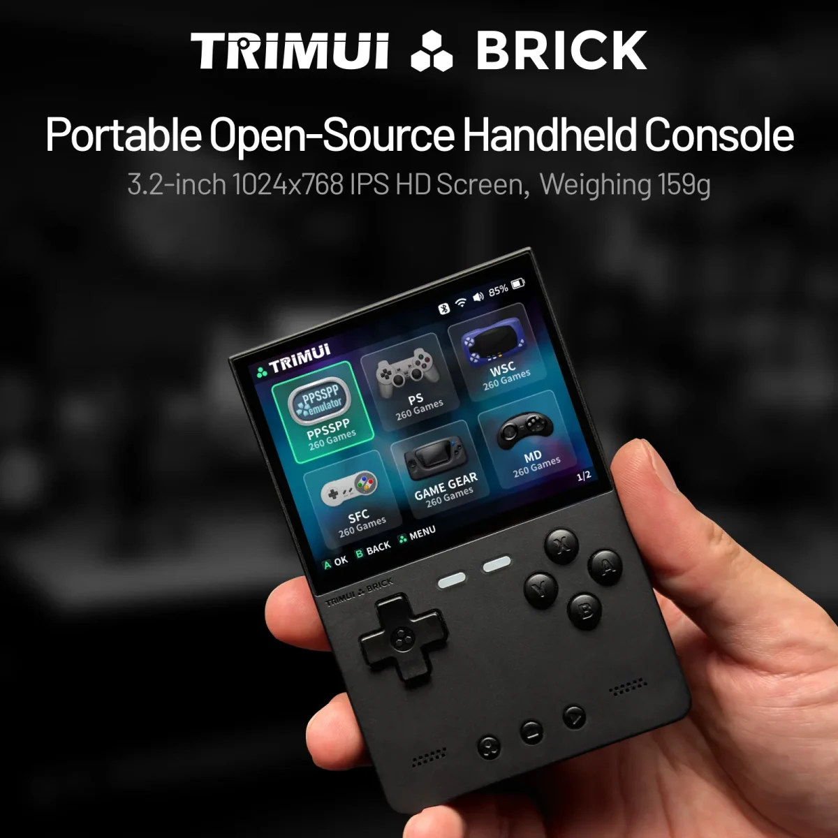 TRIMUI BRICK Handheld Game Console 3.2'' IPS Screen Linux System Trimui UI Metal Back Panel Key LED Lighting Free Keycap Gifts - Image 3