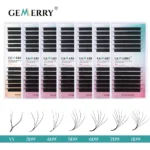 Color: Brushed Chrome, Curl: D, Thickness: 0.07mm, Length: 13mm, Ships From: CHINA - Gemerry YY Shaped Eyelash Extension Automatic Flowering W Shape Bloom 3D 4D 5D 6D 8D Premade Fans Eyelash Makeup Volume Lashes