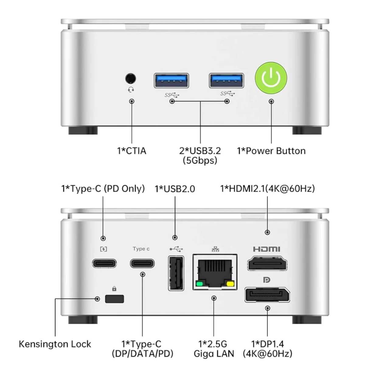GMKtec G10 Mini PC AMD Ryzen 5 3500U (Beats N150/N97) 2.5GbE NIC LAN Desktop Mini Computers WiFi 5, Type-C, Triple 4K Display - Image 5