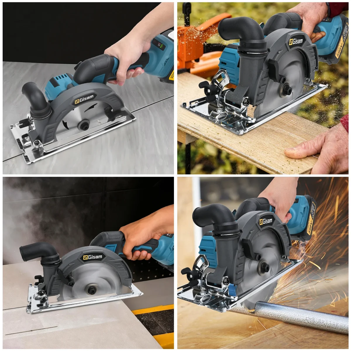 Gisam 165mm 10000RPM Brushless Electric Circular Saw Cordless Adjustbale Angle Woodworking Power Tool For Makita 18v Battey Pins - Image 4