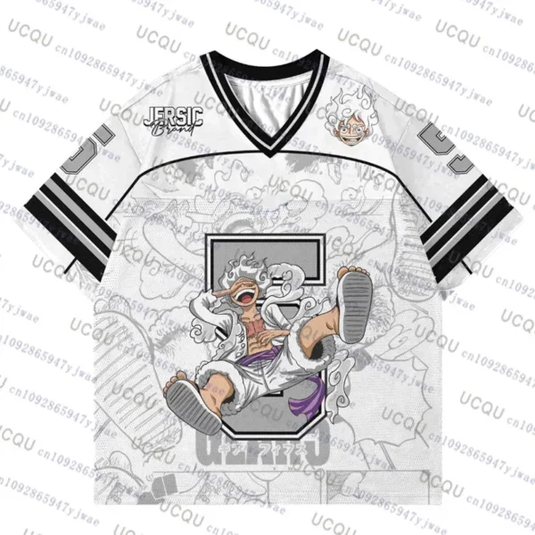 Color: Yellow, Size: 12" - 2025 Japanese Anime Football Jersey One Piece Luffy Men/Women Oversize Summer Quick Dry Sport Breathable Bandai Cosplay Tshirt