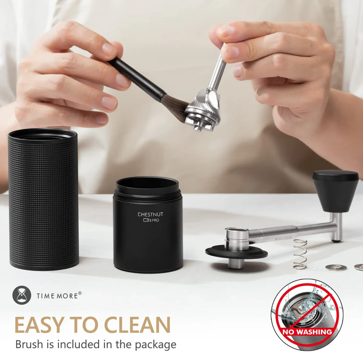 TIMEMORE Chestnut C3S Pro / C3ESP Pro Manual Coffee Grinder With Foldable Crank S2C Burr Inside Portable Hand Espresso Grinder - Image 4