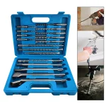 SDS Plus Drill Bit Set 17Pcs 110 160 200 250mm for Electric Hammer Concrete Wall Brick Block Masonry Drilling
