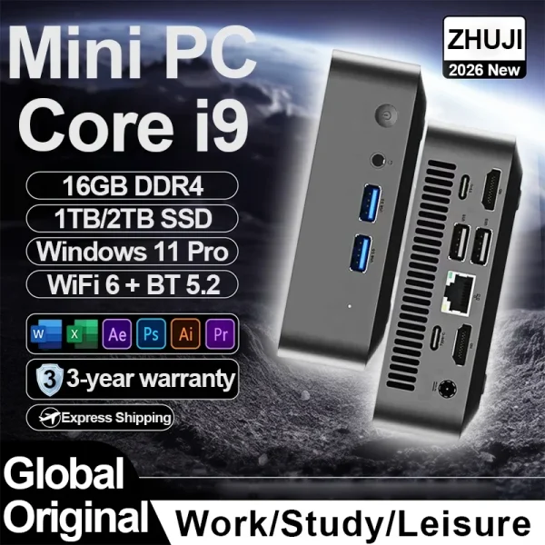 2026 Mini PC Windows 11 Intel Core i9 8950HK Core i3 6100U Portable Desktop PC 16GB DDR4 1TB 2TB SSD Gaming Computer office PC