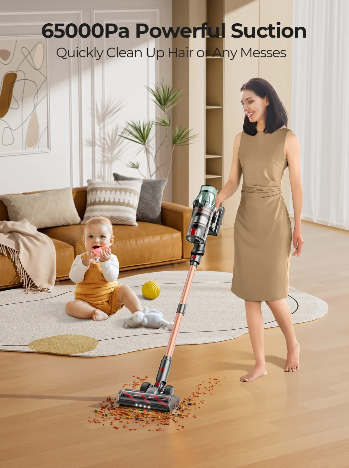 NEW Laresar V7 PRO 600W 65KPA Cordless Vacuum Cleaner Handheld Home Appliance Aromatherapy Function Long Hose Sofa Suction - Image 3