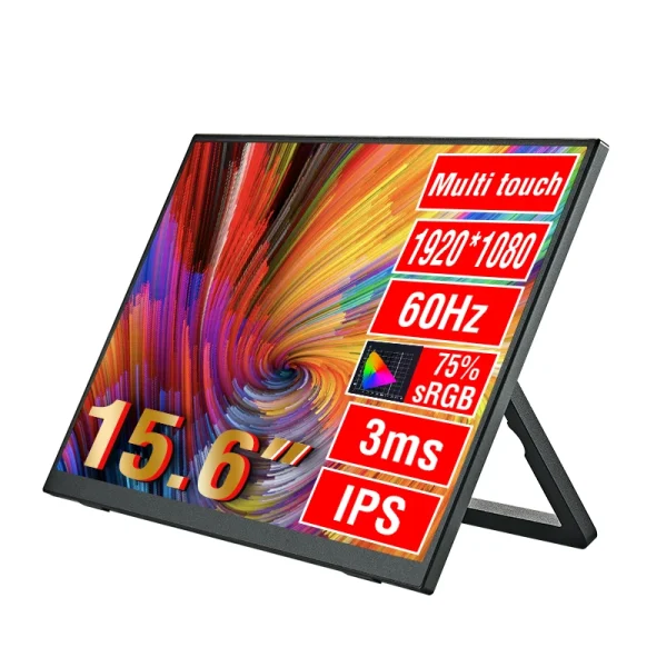 Anmite 15.6-Inch Portable Touch Monitor Non-touch optional 1080P HDR 16:9  For XBox PS4 / 5 Switch Cell Phone PC Loptop Extensio