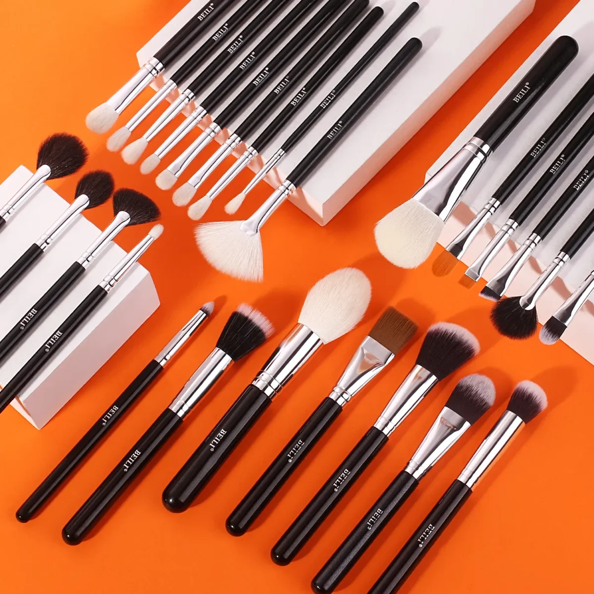 Handle Color: Green, Ships From: Poland - BEILI Makeup Brush Set with Holder 30-42Pcs Professional Foundation Powder Blush Eyeshadow Blending Brushes Kit Make Up Tools - Image 3