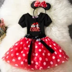 Color: MULTI, Kid Size: 6T - Mickey Minnie Mouse Baby Girls Cosplay Costume Kids Fancy Polka Dot Dress Princess Dress Children Birthday Party Clothing Gift