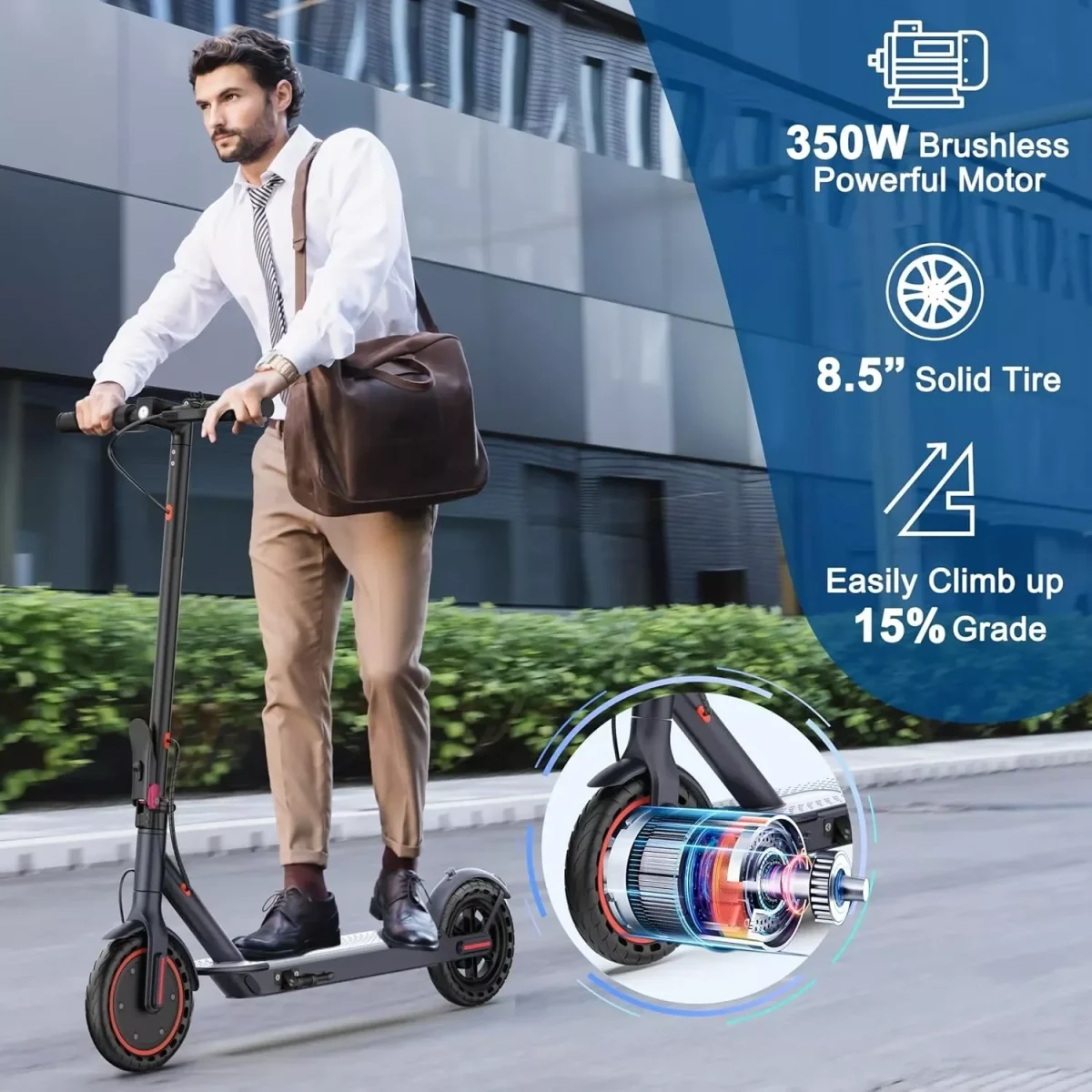 AOVOPRO LADPED LP60 Electric Scooter 350W 19mph Max Speed 8.5inch tire Folding Electric Scooter 16miles Max Range for Adult - Image 5