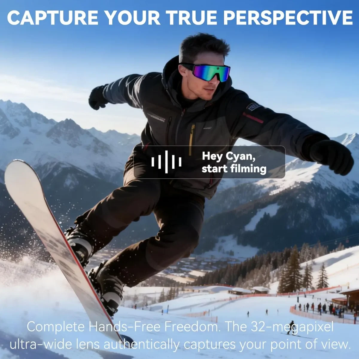 New AI smart shooting&recording glasses with 800W camera, HD anti-shake bicycle riding shooting artifact, windproof goggles 2026 - Image 3