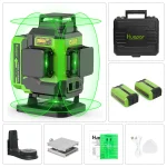 Huepar 16 Lines 4D Green Laser Level Self-Leveling Cross Lines Laser Tool With Backup Battery Hard Carry Case for Tiling Floor