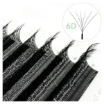 Color: Brushed Chrome, Curl: D, Thickness: 0.07mm, Length: 12mm - NATUHANA W-Shaped 4D 5D Volume Eyelash Extensions Premade Volume Fans W Shape Lashes Natural Soft False Eyelashes for Makeup