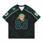 Color: Red, Size: 14cm - 2025 Japanese Anime Football Jersey One Piece Luffy Men/Women Oversize Summer Quick Dry Sport Breathable Bandai Cosplay Tshirt
