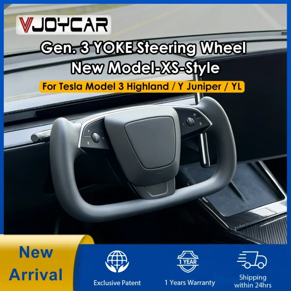VJOYCAR 2026 Newest Gen3 YOKE Steering Wheel New Model Y Juniper Model YL Model 3 Highland Yoke Handle New Model-XS-Style