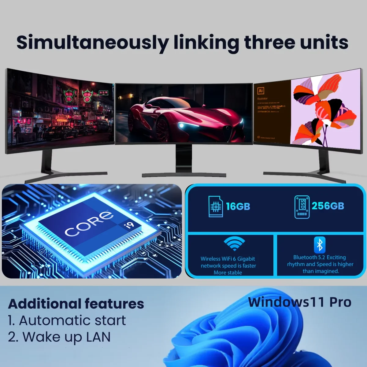 2026 Mini PC Windows 11 Pro Core i9-8950HK/i7-4510 16GB DDR4 1TB SSD PC Gamer Computer Dual WIFI 6 BT5.2 4K HD Gaming Desktop - Image 2
