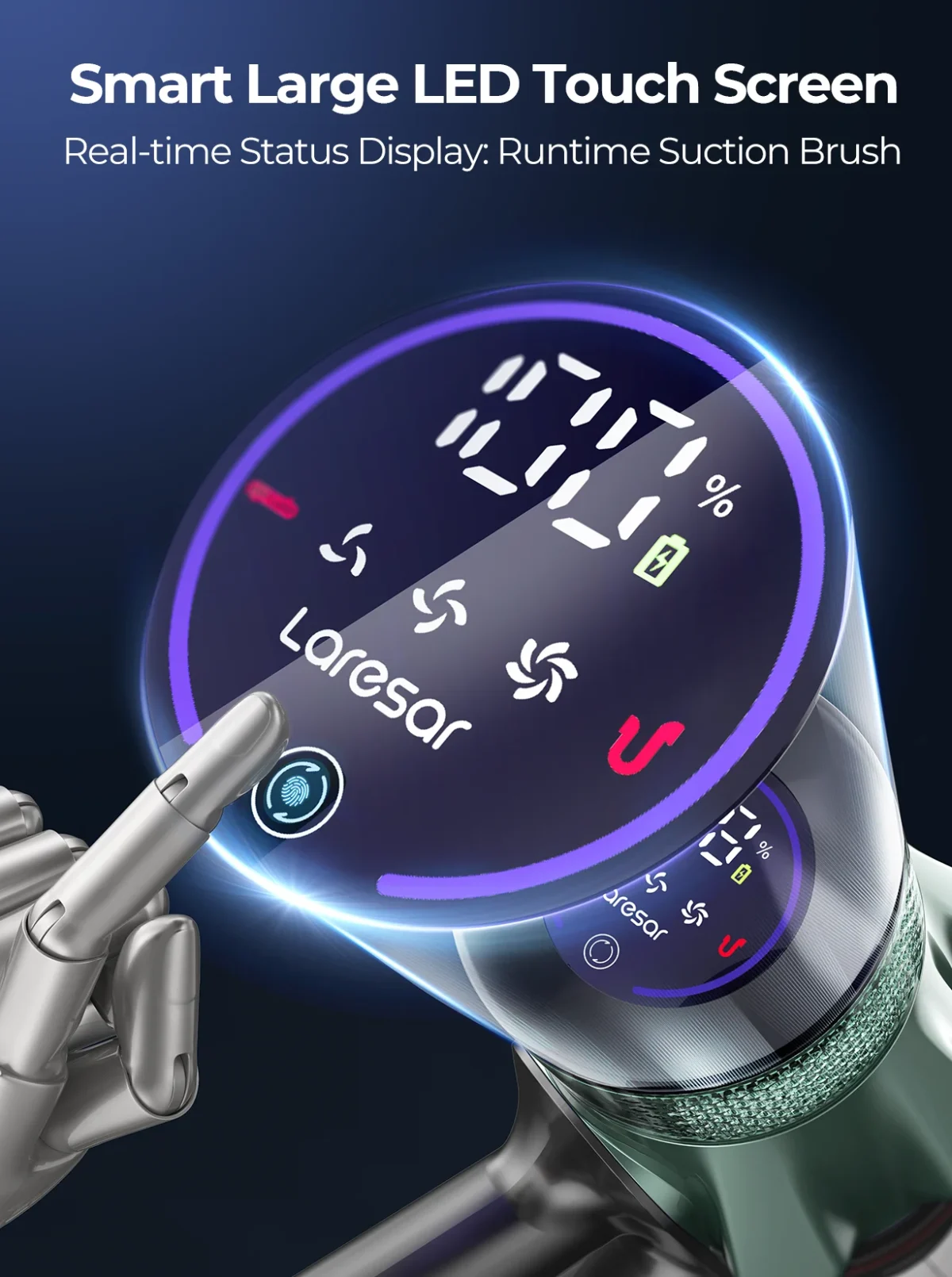 NEW Laresar V7 PRO 600W 65KPA Cordless Vacuum Cleaner Handheld Home Appliance Aromatherapy Function Long Hose Sofa Suction - Image 2