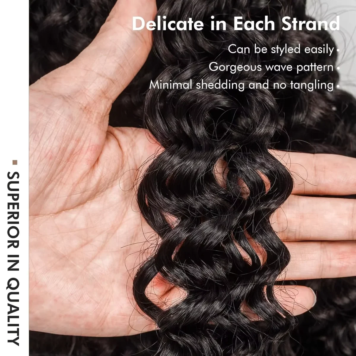 16A Burmese Curly Crochet Human Hair Knotless Pre-Separated Crochet Feather Hair Extensions Curly Human Hair - Image 3