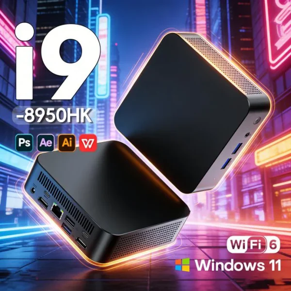 MINI Gaming PC Windows 11 Intel Core i9 8950hk 16GB RAM 1TB SSD WIFI 6 BT5.2 4K HD Mini Gaming office study Pc