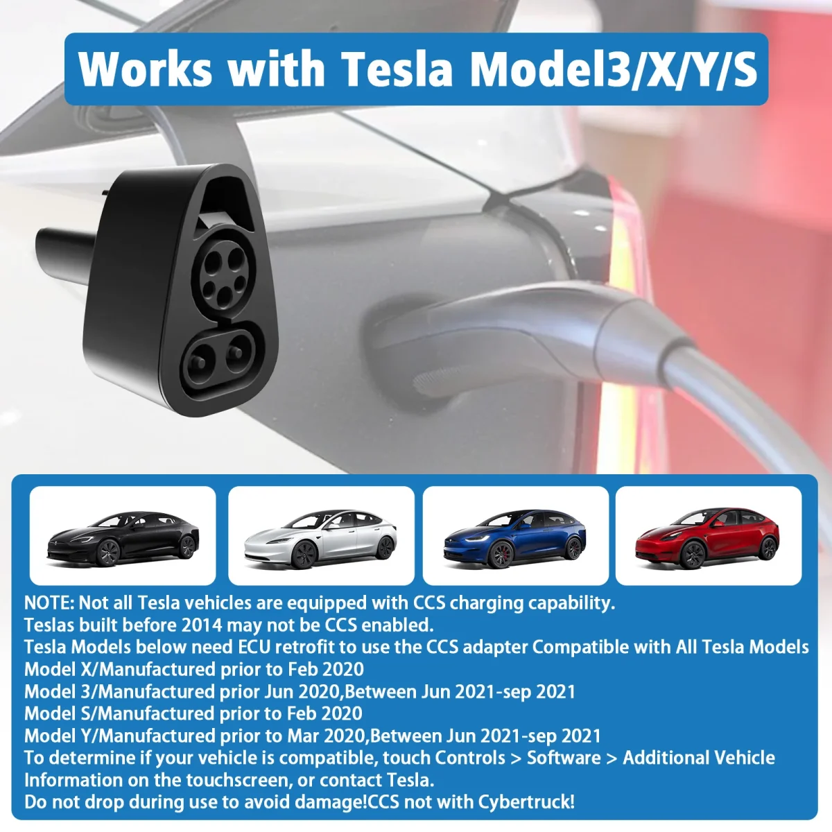 For Tesla Model 3/X/Y/S EV Charger DC Adapter CCS1 To Tesla 250KW Electric Vehicle Convertor Charging Station Converter - Image 4