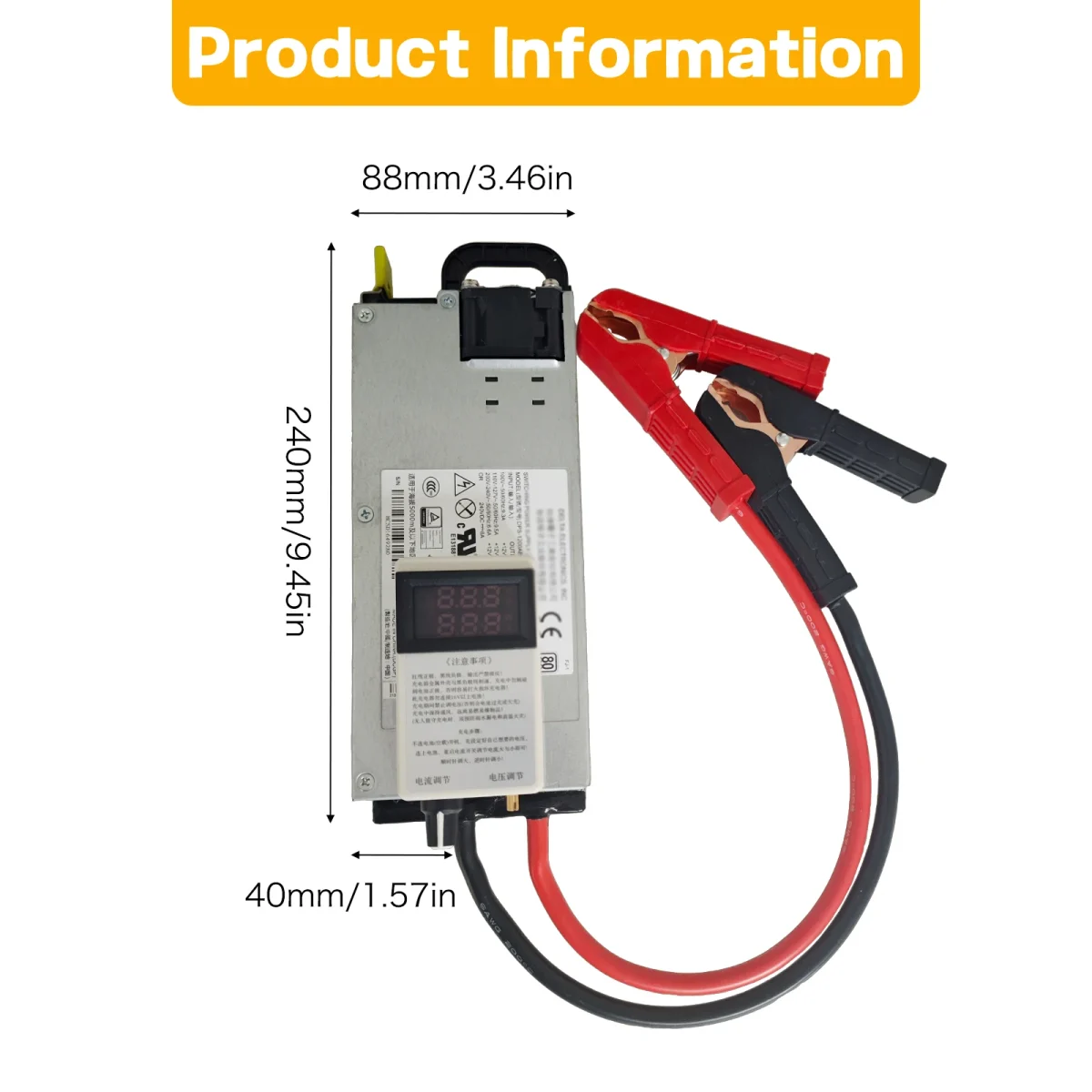 3-15V 100A Adjustable Battery Charger Supports 12.6V Lithium 14.6V LiFePO4 12V Lead Acid Fast Charging with LCD Display - Image 7