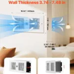 4-Inch Room to Room Fan, 2-in-1 300 CFM Through Wall Fan with Remote Control & Temperature Control, 10-Speed Ventilation Quiet Vent for Kitchen, Living & Laundry Room, Workshop
