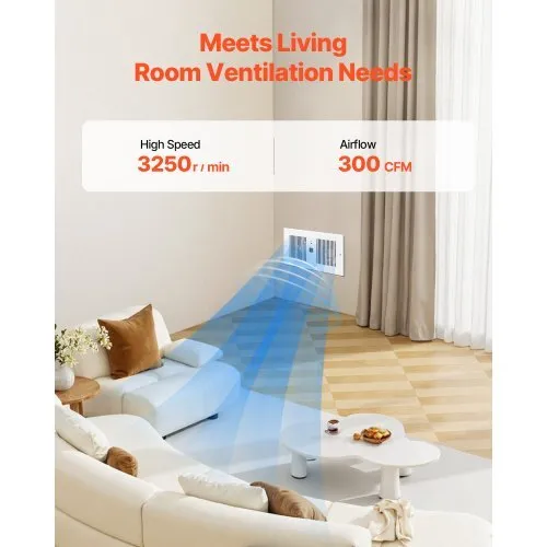 4-Inch Room to Room Fan, 2-in-1 300 CFM Through Wall Fan with Remote Control & Temperature Control, 10-Speed Ventilation Quiet Vent for Kitchen, Living & Laundry Room, Workshop - Image 3