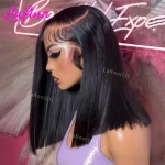 13x6 HD Lace Frontal Short Bob Wig Bone Straight Glueless Pre Cut 5x5 Closure Wig Ready to Wear 13x4 Human Hair Wig Preplucked