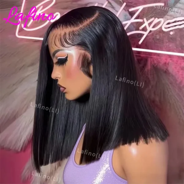 13x6 HD Lace Frontal Short Bob Wig Bone Straight Glueless Pre Cut 5x5 Closure Wig Ready to Wear 13x4 Human Hair Wig Preplucked