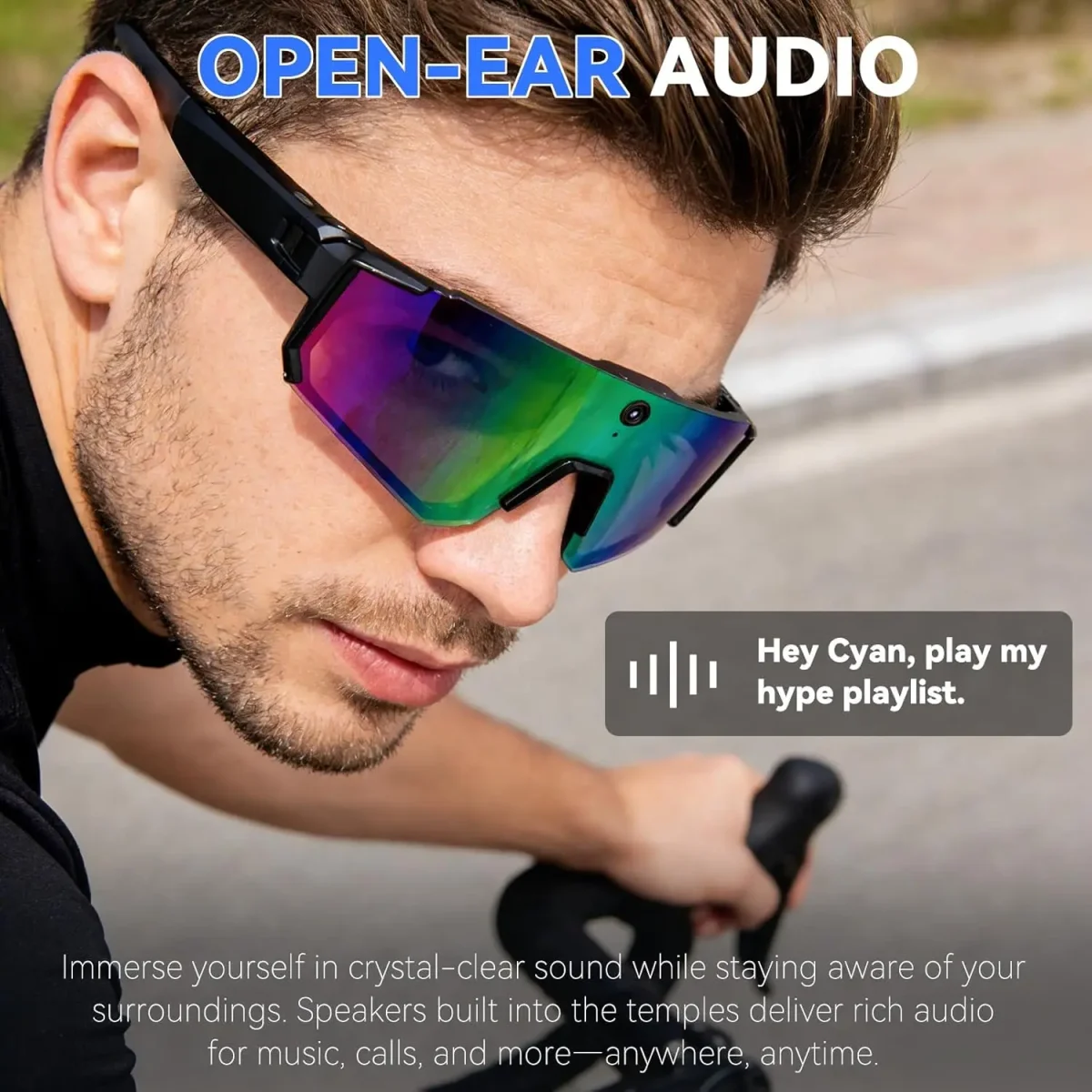 New AI smart shooting&recording glasses with 800W camera, HD anti-shake bicycle riding shooting artifact, windproof goggles 2026 - Image 4