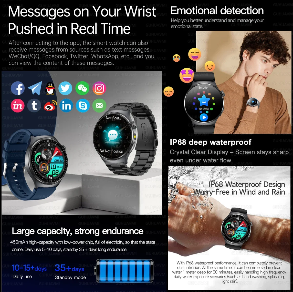 2026New AI-Diagnosis Care Smartwatch ECG+PPG Accurate Uric Acid Blood Pressure Body Fat Five organ Fitness Waterproof Smartwatch - Image 5