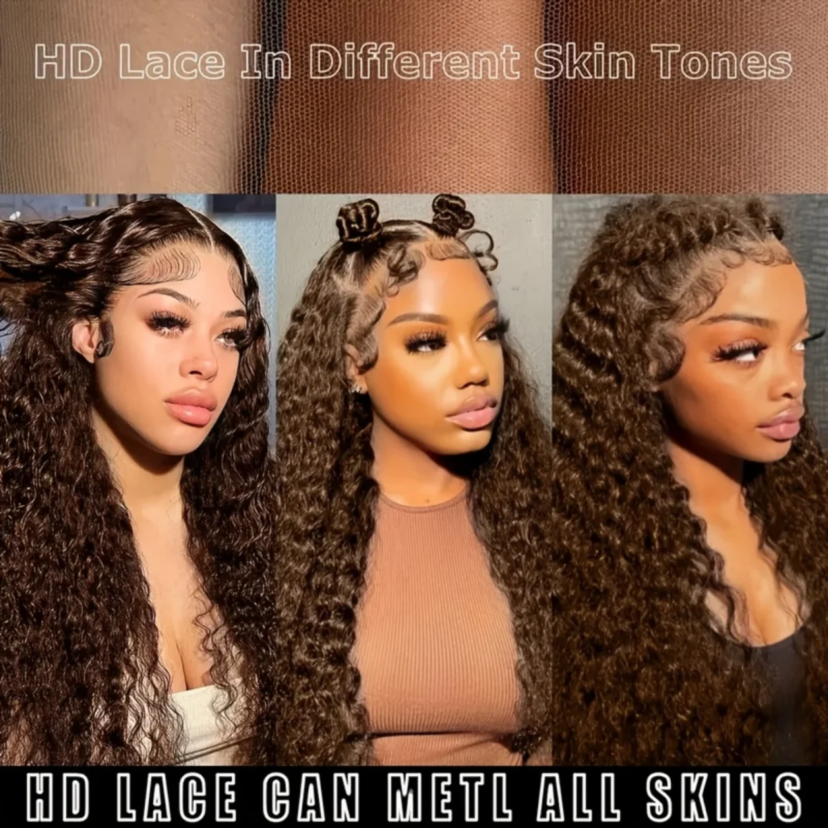 Chocolate Brown Curly Human Hair Wig 13x4 Lace Front Human Hair Wigs For Women Jerry Curly Glueless Wigs On Clearance Sale - Image 2