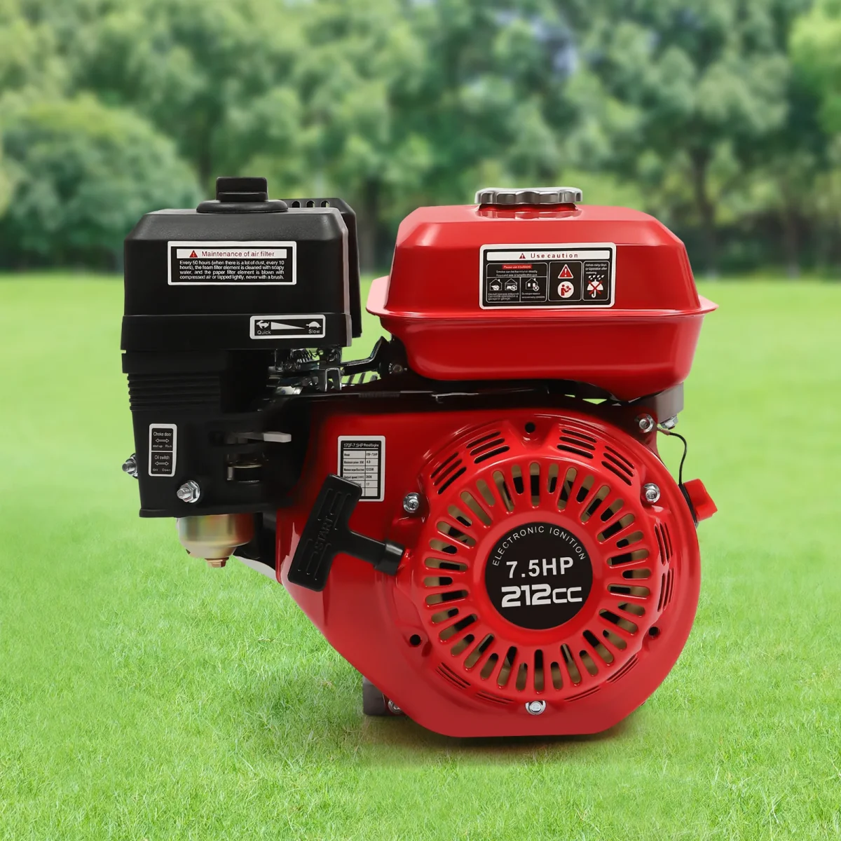 4-Stroke 212cc Petrol Engine,7.5HP 4000W 3600 RPM Single Cylinder Hand-Pulled Gasoline Engine,Diameter of the Crankshaft is 20mm - Image 6