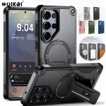 Magnetic Case For Samsung S26 Ultra S25 Ultra A57 A56 A36 A17 Protection Upright Kickstand Shockproof Back Magnetic Phone Cover