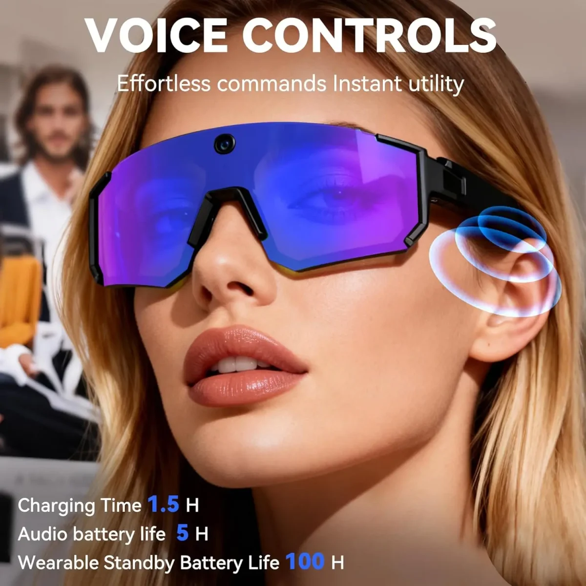 New AI smart shooting&recording glasses with 800W camera, HD anti-shake bicycle riding shooting artifact, windproof goggles 2026 - Image 5