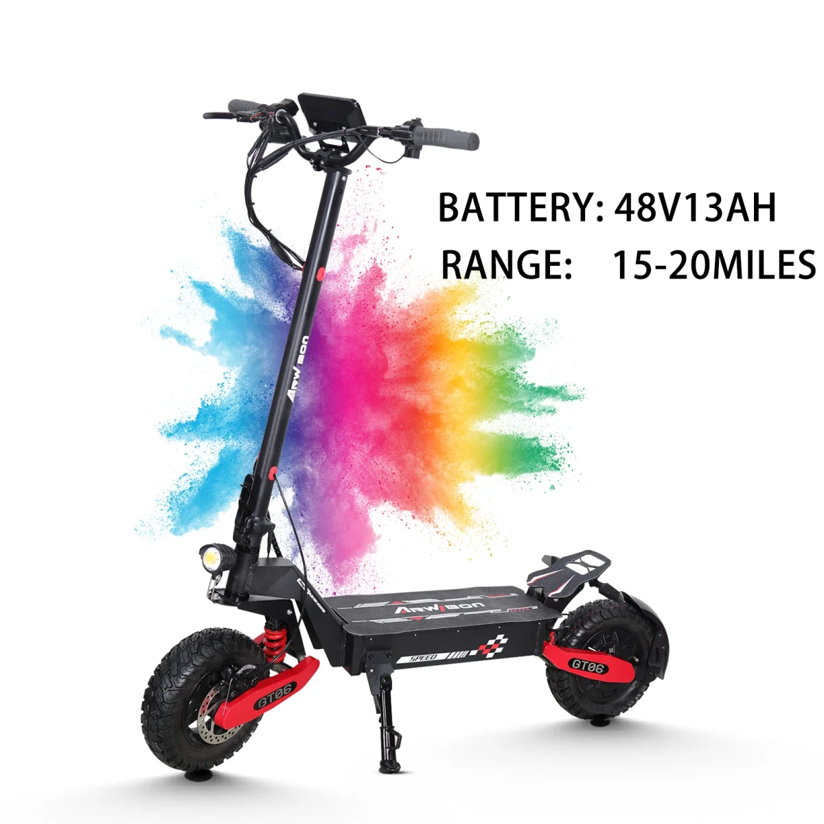 Arwibon GT06 1200W Foldable E-Scooter for Adults -Max Speed 25MPH, 48V 13AH/23.4AH, 11"Off-Road Tires | US Stock, Factory Direct - Image 8